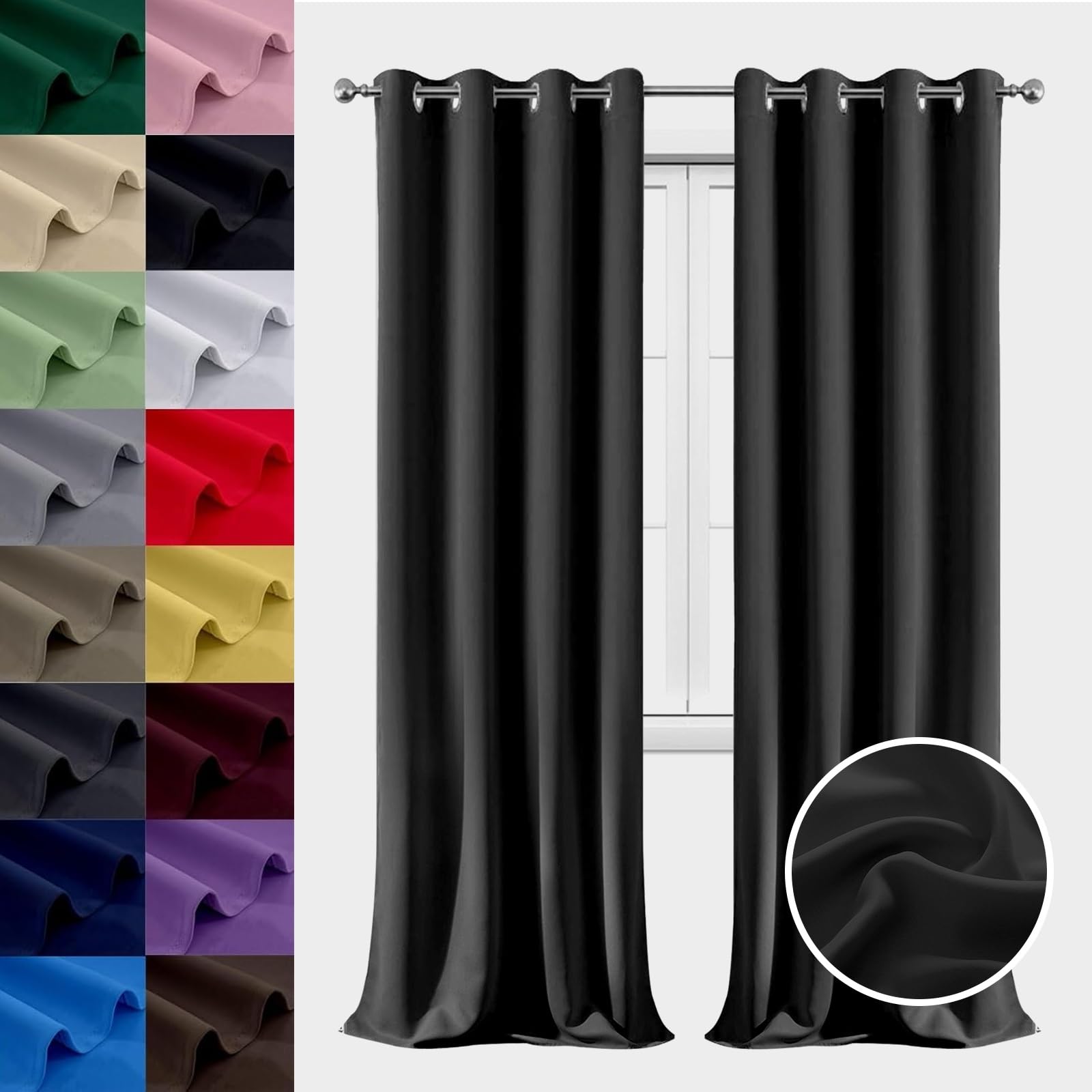 Amazon.co.jp: Set of 2 Ready-to-Use Curtains, 76.8 x 78.7 inches
